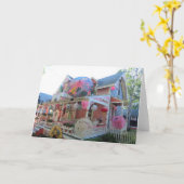 ピンクのグランドイルミネーション – Martha's Vineyard カード (黄色い花)