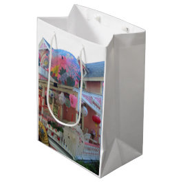 ピンクのグランドイルミネーション – Martha's Vineyard ミディアムペーパーバッグ