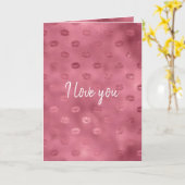 ピンクのグリジーな唇の愛 カード (黄色い花)