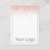 ピンクのグリッターあなたのロゴイヤリングディスプレイカード 名刺 (正面)