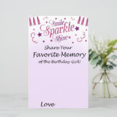 ピンクのグリッターお気に入りのの誕生日の女の子 (スタンド正面)