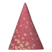 ピンクのグリッターとハート パーティーハット (右)