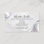 ピンクのグリッターとパール色の背景 名刺 (裏面)