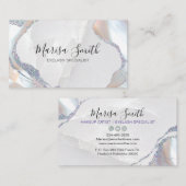 ピンクのグリッターとパール色の背景 名刺 (正面/裏面)