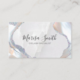 ピンクのグリッターとパール色の背景 名刺