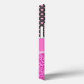 ピンクのグリッターとピンクの水玉模様が名前付き Case-Mate iPhoneケース (裏面 / 右)