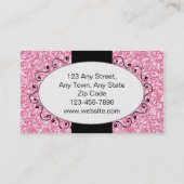 ピンクのグリッターのかわいいカップケーキのベーカリー 名刺 (裏面)