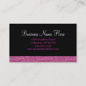 ピンクのグリッターのかわいらしくエレガントでガーリーな名刺 名刺 (裏面)