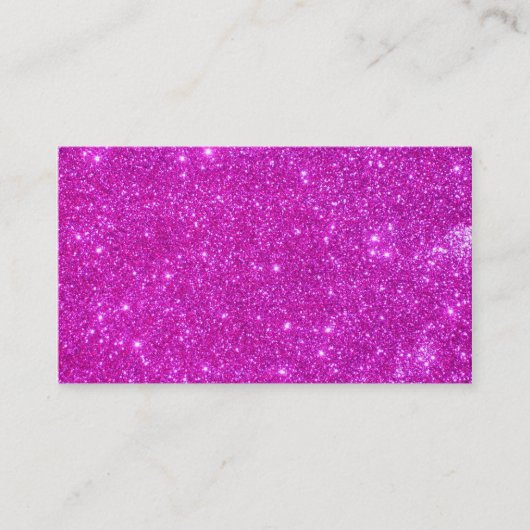 ピンクのグリッターのきらめく名刺 名刺 (正面)