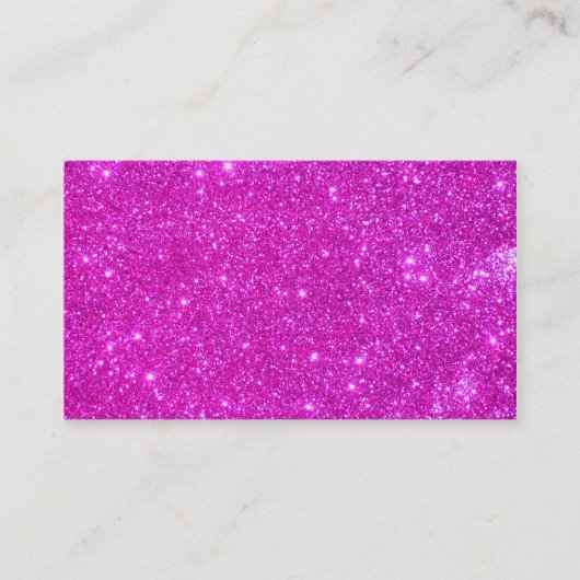 ピンクのグリッターのきらめく名刺 名刺 (正面)