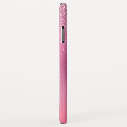 ピンクのグリッターのガーリーな輝きのグリッターのモノグラム Case-Mate iPhoneケース (裏面/右)