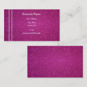 ピンクのグリッターのダイヤモンド 名刺 (正面/裏面)