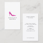 ピンクのグリッターのハイヒールの靴の名刺 名刺 (正面/裏面)