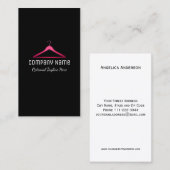 ピンクのグリッターのハンガーのロゴの名刺 名刺 (正面/裏面)