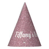 ピンクのグリッターのパーティーの帽子 パーティーハット (左)