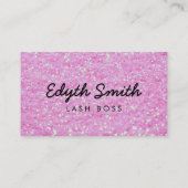 ピンクのグリッターのマスカラかまつげの名刺 名刺 (裏面)