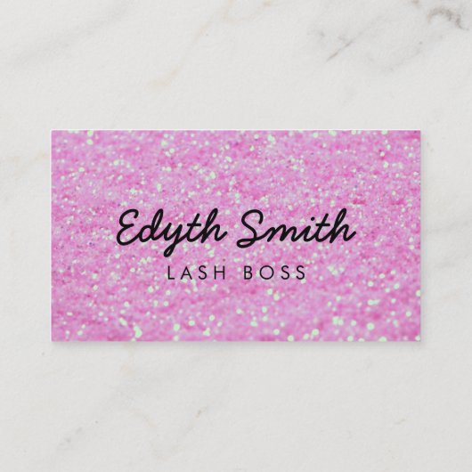 ピンクのグリッターのマスカラかまつげの名刺 名刺 (裏面)