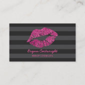 ピンクのグリッターの唇の化粧の美しいコンサルタントの魅力 名刺 (正面)