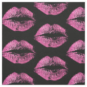 ピンクのグリッターの唇 ファブリック (見本)