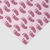 ピンクのグリッターの女の赤ちゃんの足のプリントパターン 薄葉紙 (詳細)