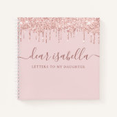 ピンクのグリッターの手紙を私の娘の形見へ ノートブック (正面)
