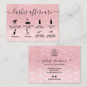 ピンクのグリッターの点在アフターケアイラスト 名刺 (正面/裏面)