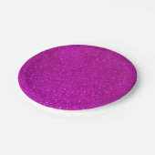 ピンクのグリッターの紙皿|のフェイクなきらめくプリント ペーパープレート (アングル)