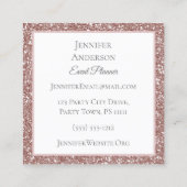 ピンクのグリッターの花の名刺 スクエア名刺 (裏面)