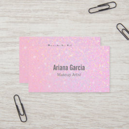 ピンクのグリッターの虹色の美しいの名刺 名刺