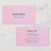 ピンクのグリッターの虹色の美しいの名刺 名刺 (正面/裏面)