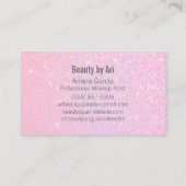 ピンクのグリッターの虹色の美しいの名刺 名刺 (裏面)