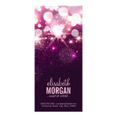 ピンクのグリッターの輝き – 価格サービスリストメニュー ラックカード (裏面)