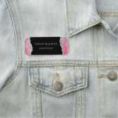 ピンクのグリッターの連続する名前タグ 名札 (インサイチュ)