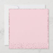 ピンクのグリッターの馬車を使ったおとぎ話のベビーシャワー 招待状 (裏面)