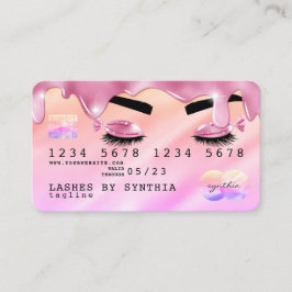 ピンクのグリッターはクレジットカードのホログラムフラッシュを乾燥させる 名刺