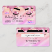 ピンクのグリッターはクレジットカードのホログラムフラッシュを乾燥させる 名刺 (正面/裏面)