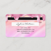 ピンクのグリッターはクレジットカードのホログラムフラッシュを乾燥させる 名刺 (裏面)