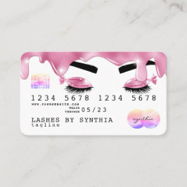 ピンクのグリッターはクレジットカードのホログラムフラッシュを乾燥させる 名刺