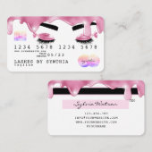 ピンクのグリッターはクレジットカードのホログラムフラッシュを乾燥させる 名刺 (正面/裏面)