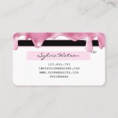 ピンクのグリッターはクレジットカードのホログラムフラッシュを乾燥させる 名刺 (裏面)