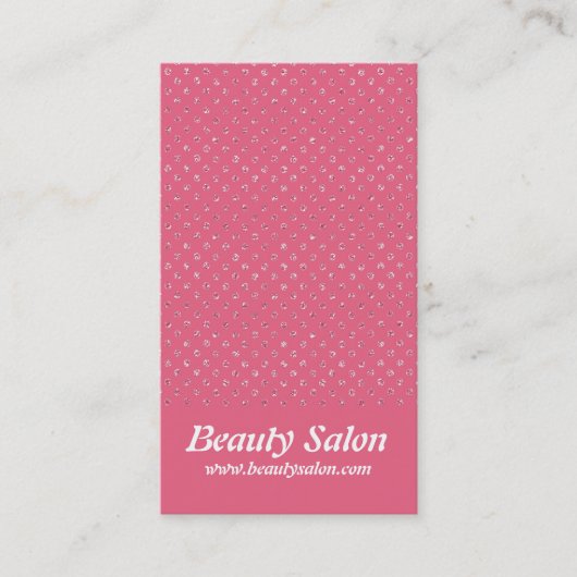ピンクのグリッターは1つのかわいらしい名刺に点を打ちます 名刺 (正面)