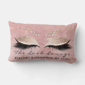 ピンクのグリッターアイメイクアップまつげ美しい大理石名 ランバークッション (裏面)