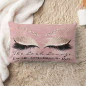 ピンクのグリッターアイメイクアップまつげ美しい大理石名 ランバークッション (ブランケット)