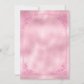 ピンクのグリッタークイーンのハートレディースゲームナイト 招待状 (裏面)