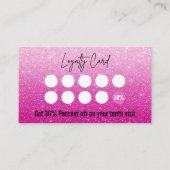 ピンクのグリッターグラデーションラッシュテクニシャン ロイヤリティカード (正面)