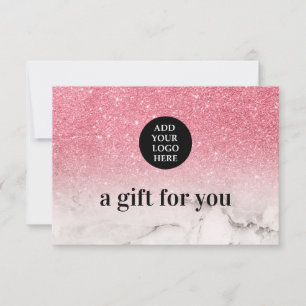 ピンクのグリッターグラデーション大理石あなたのロゴをアップロード