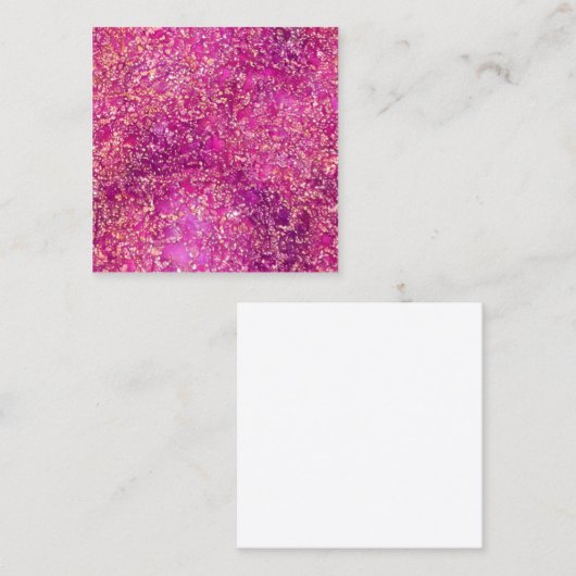 ピンクのグリッターグラフィック コーリングカード (正面/裏面)