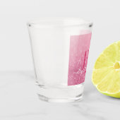 ピンクのグリッターショットグラス(名前とイニシャル) ショットグラス (左)