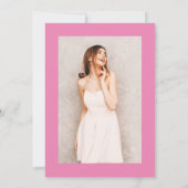 ピンクのグリッタースウィート16赤面のスクリプトの誕生日 招待状 (裏面)