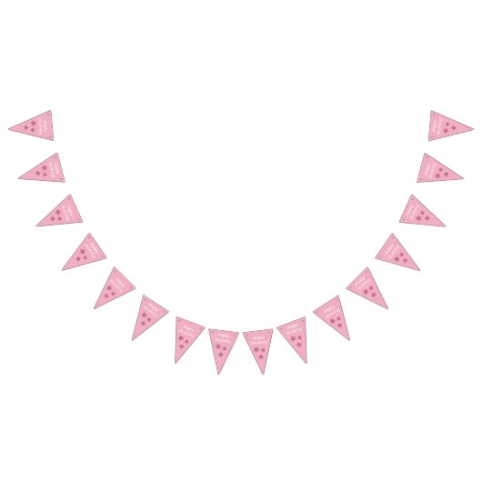 ピンクのグリッタースターハッピーバースデーバンティングフラグ バンティングフラッグ (全)